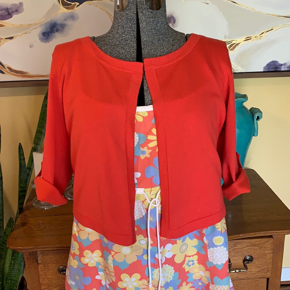 Salmon colored cardigan